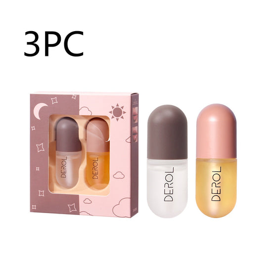 Dia noite volume instantâneo lábio plumper óleo claro duradouro reparação nutritiva reduzir lábio linha fina cuidados beleza labial cosméticos