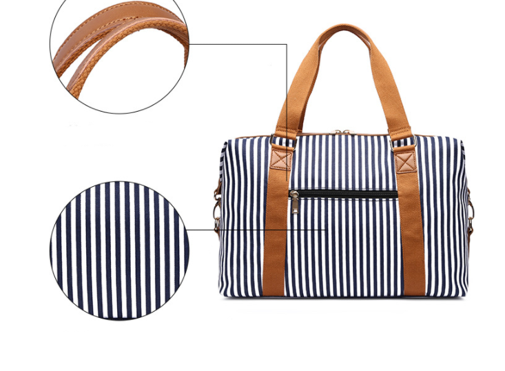 Women's Canvas Striped Travel Bag