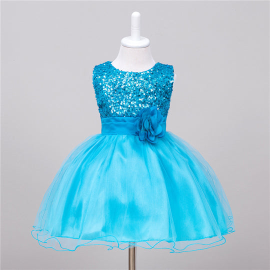 Baby Sequin Dress Flower Girl Wedding Princess Dress