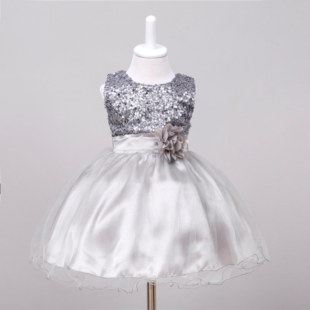 Baby Sequin Dress Flower Girl Wedding Princess Dress