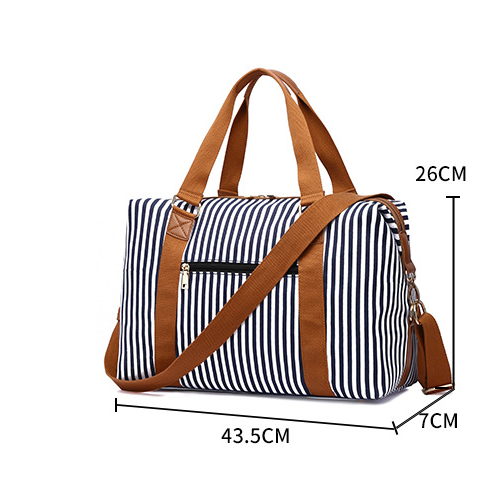 Women's Canvas Striped Travel Bag