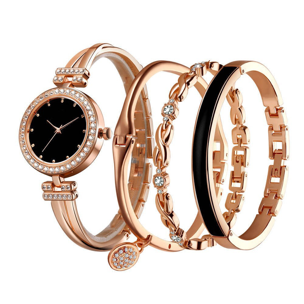 Conjunto de relógio de quartzo de moda feminina