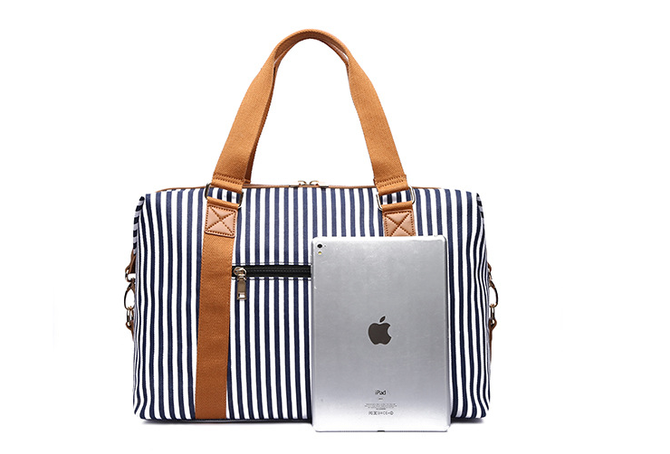 Women's Canvas Striped Travel Bag