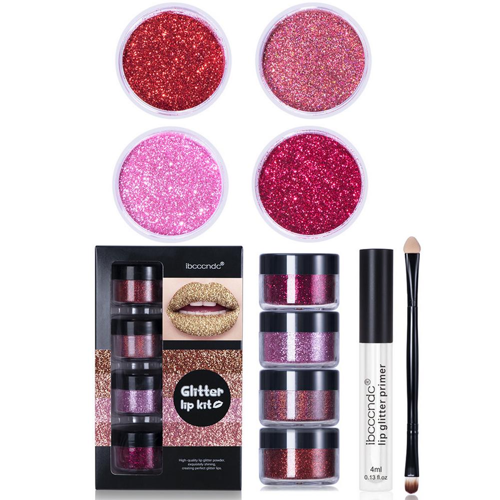 Brilho labial gloss batom brilhante diy brilho labial diamante à prova dwaterproof água de longa duração lipgloss kit com primer labial matiz lábios maquiagem