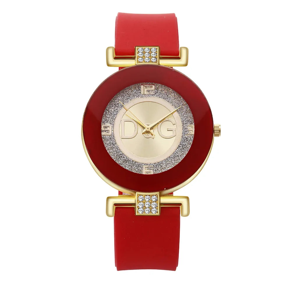 Relógio de pulso feminino com pulseira de silicone com design minimalista