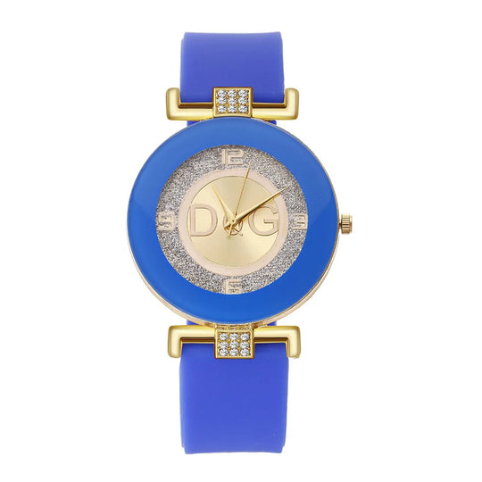 Relógio de pulso feminino com pulseira de silicone com design minimalista