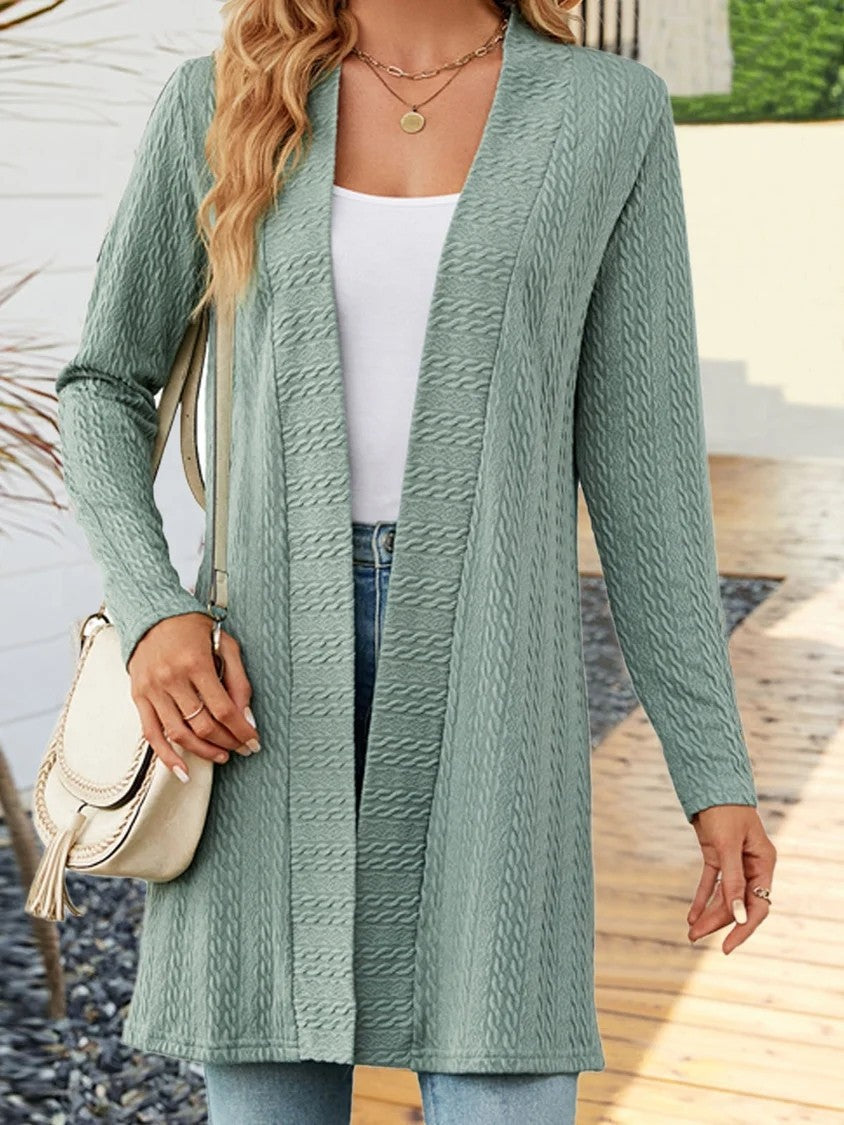 Women's Fashion Simple Solid Color Long Sleeve Loose Cardigan Coat