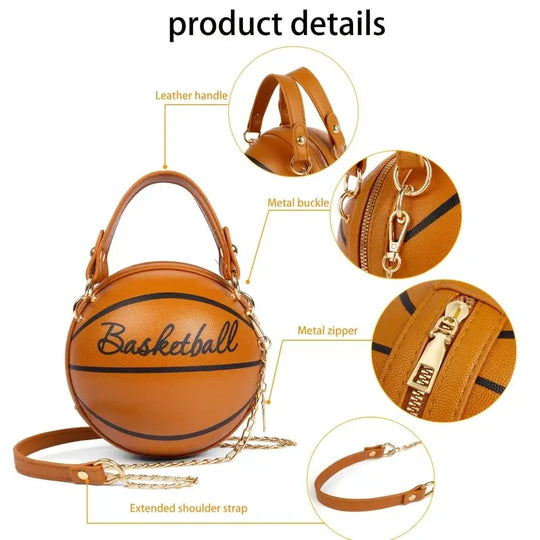 Women  Leather Basketball Bag