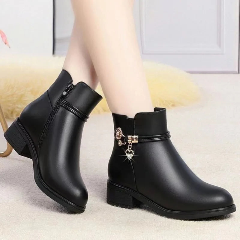 Leather Women's Boots Winter.