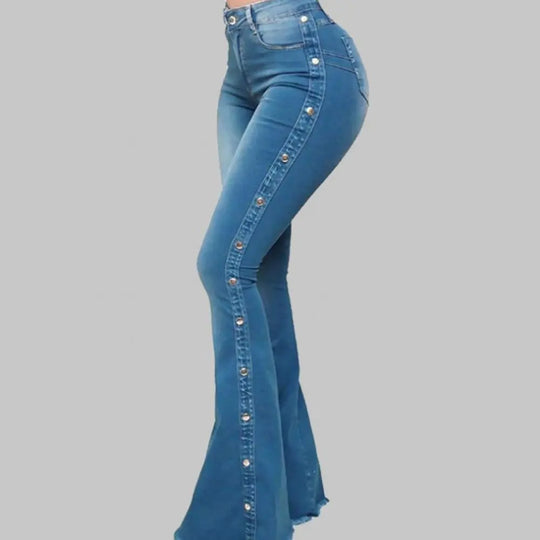 Calça Jeans Flare Stretch Cintura Média