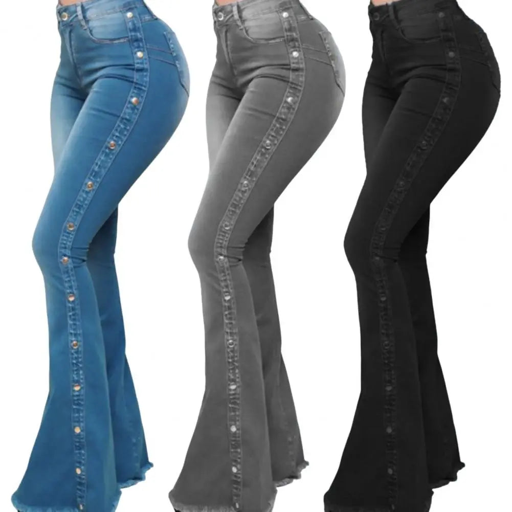 Calça Jeans Flare Stretch Cintura Média