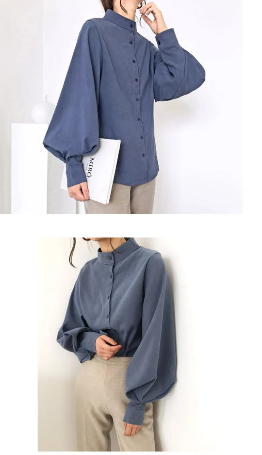 Big Lantern Sleeve Blouse Women