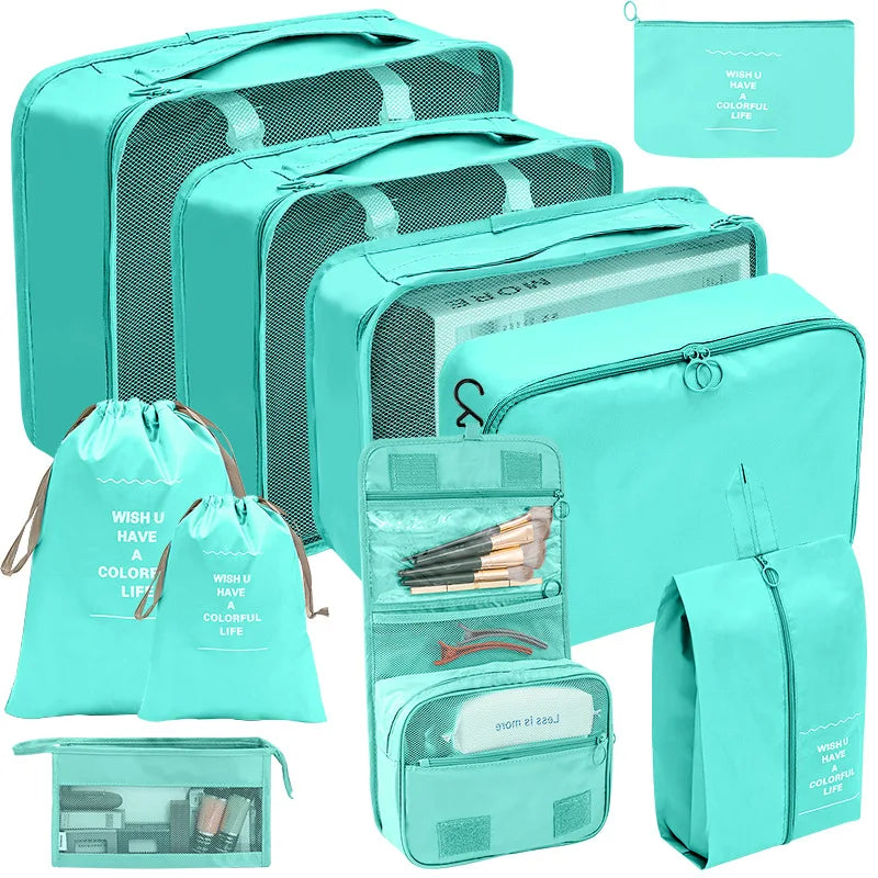 7/8/9/10 Pcs Set Travel Organizer Storage Bags Suitcase Packing