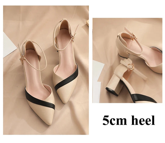 Heels Pumps Women Pointed Toe Office Shoes