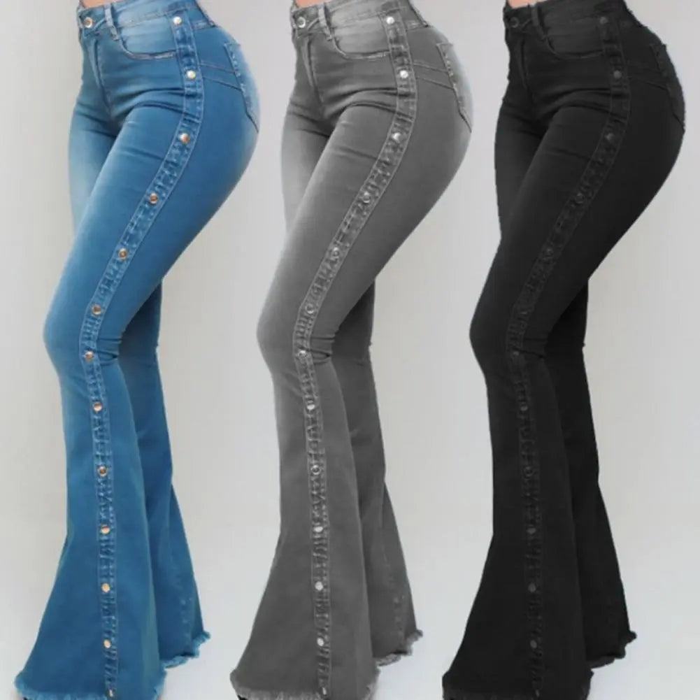 Calça Jeans Flare Stretch Cintura Média