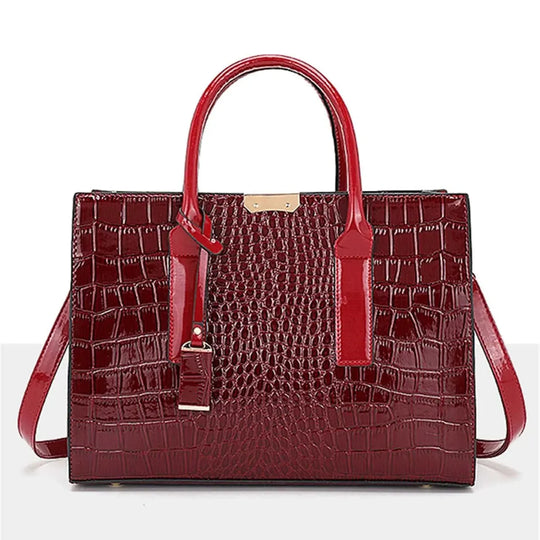 Bolsa luxuosa de crocodilo PU couro envernizado bolsa crossbody