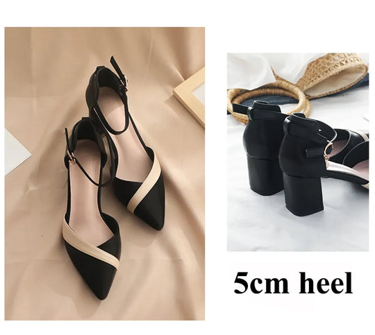 Heels Pumps Women Pointed Toe Office Shoes