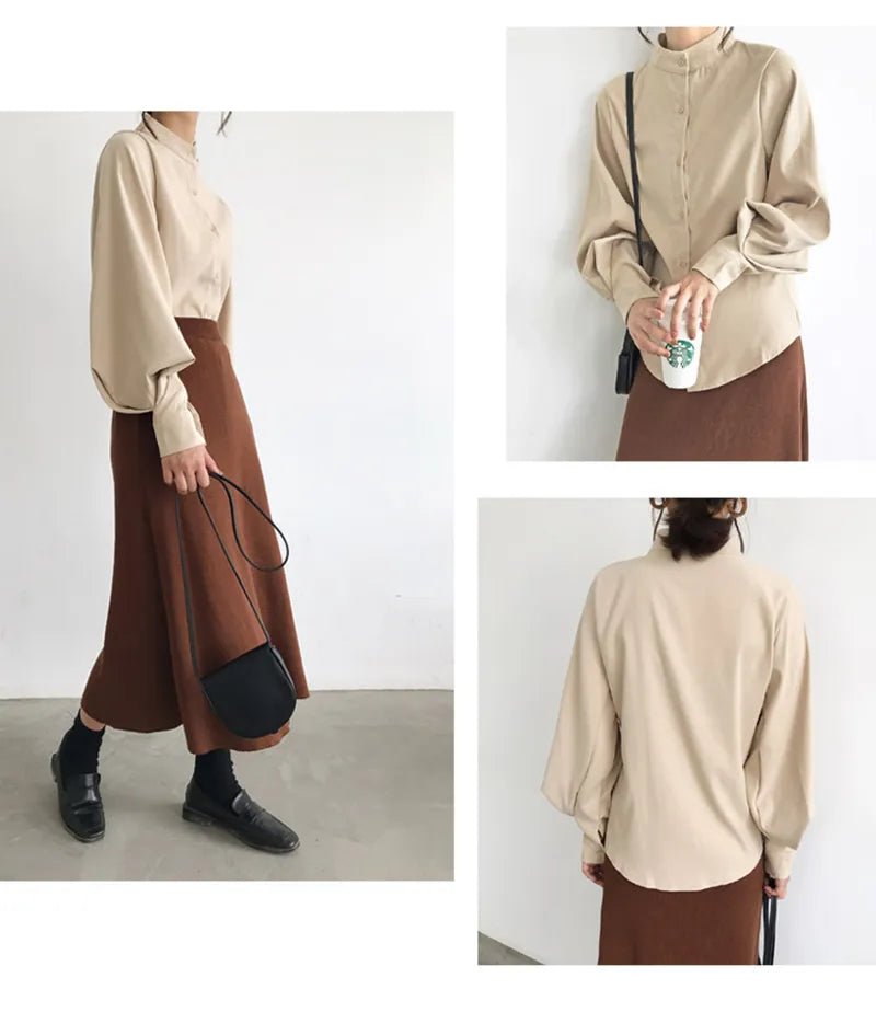 Big Lantern Sleeve Blouse Women