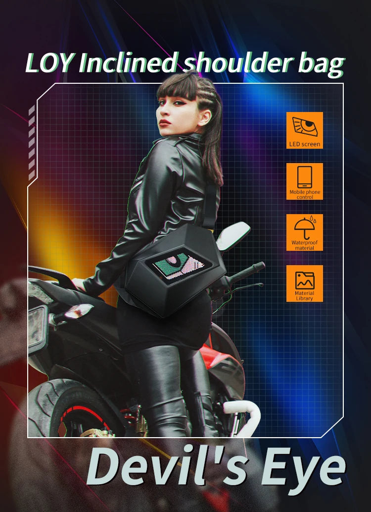 LED Smart Display Motorcycle waterproof Bag