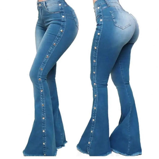 Calça Jeans Flare Stretch Cintura Média