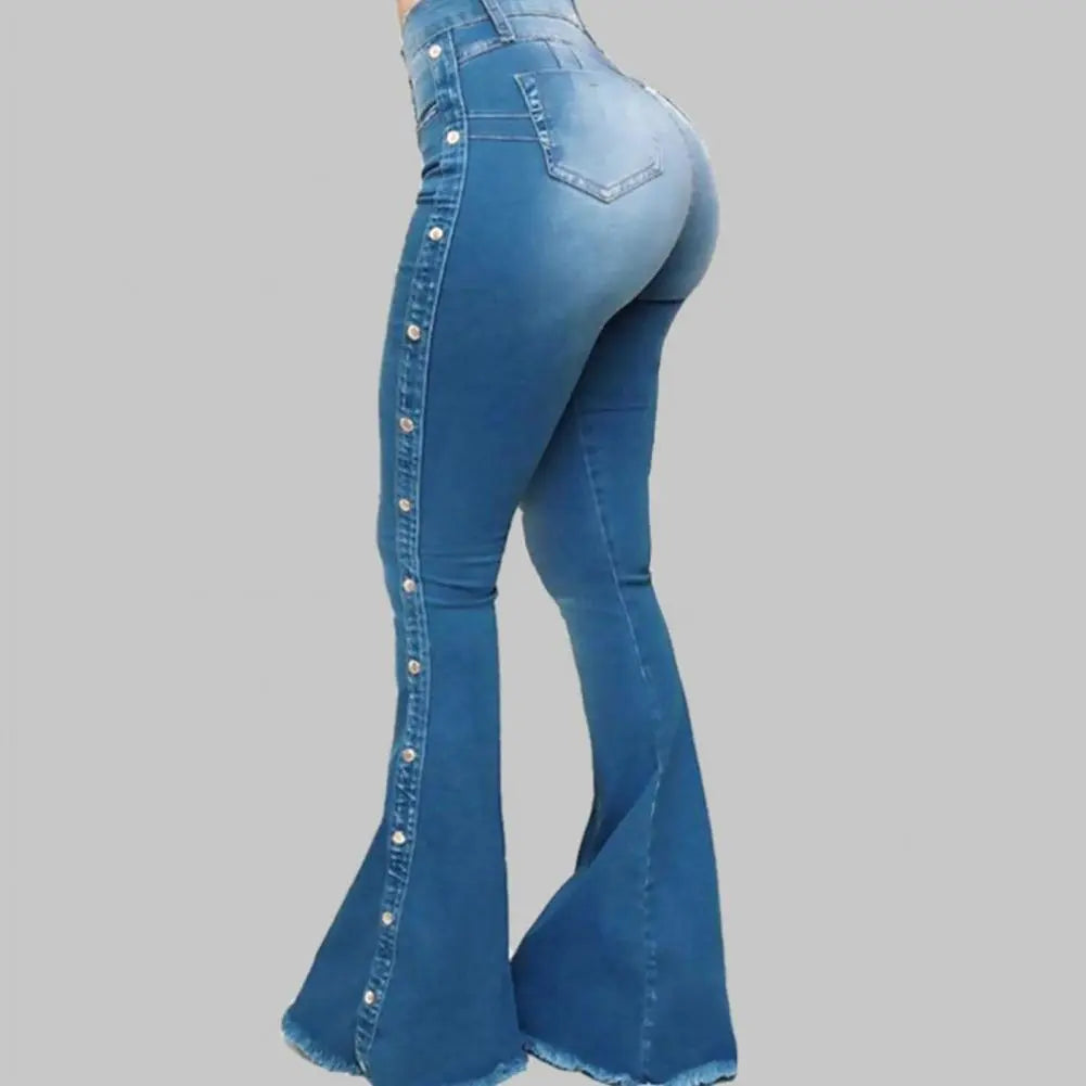 Calça Jeans Flare Stretch Cintura Média