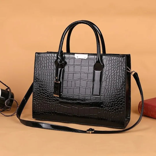 Bolsa luxuosa de crocodilo PU couro envernizado bolsa crossbody