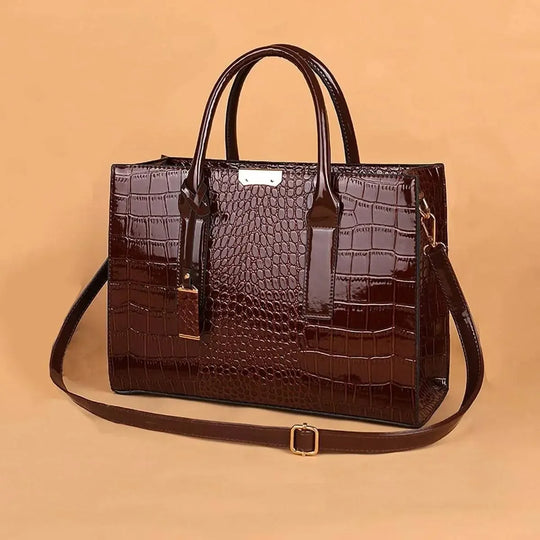 Bolsa luxuosa de crocodilo PU couro envernizado bolsa crossbody