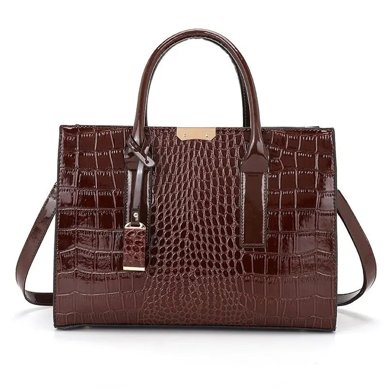 Bolsa luxuosa de crocodilo PU couro envernizado bolsa crossbody