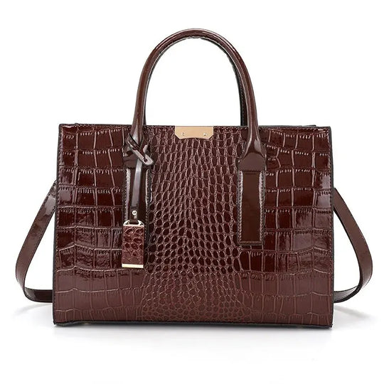 Bolsa luxuosa de crocodilo PU couro envernizado bolsa crossbody