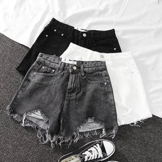 Shorts Women Hole High Waist Short Jeans