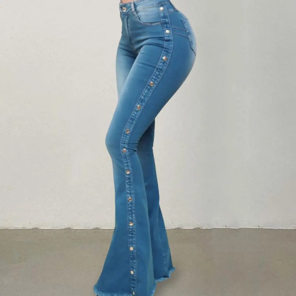 Calça Jeans Flare Stretch Cintura Média