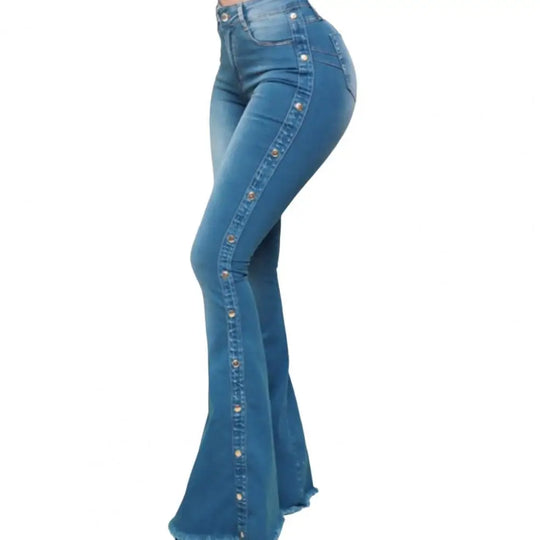 Calça Jeans Flare Stretch Cintura Média