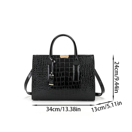 Bolsa luxuosa de crocodilo PU couro envernizado bolsa crossbody