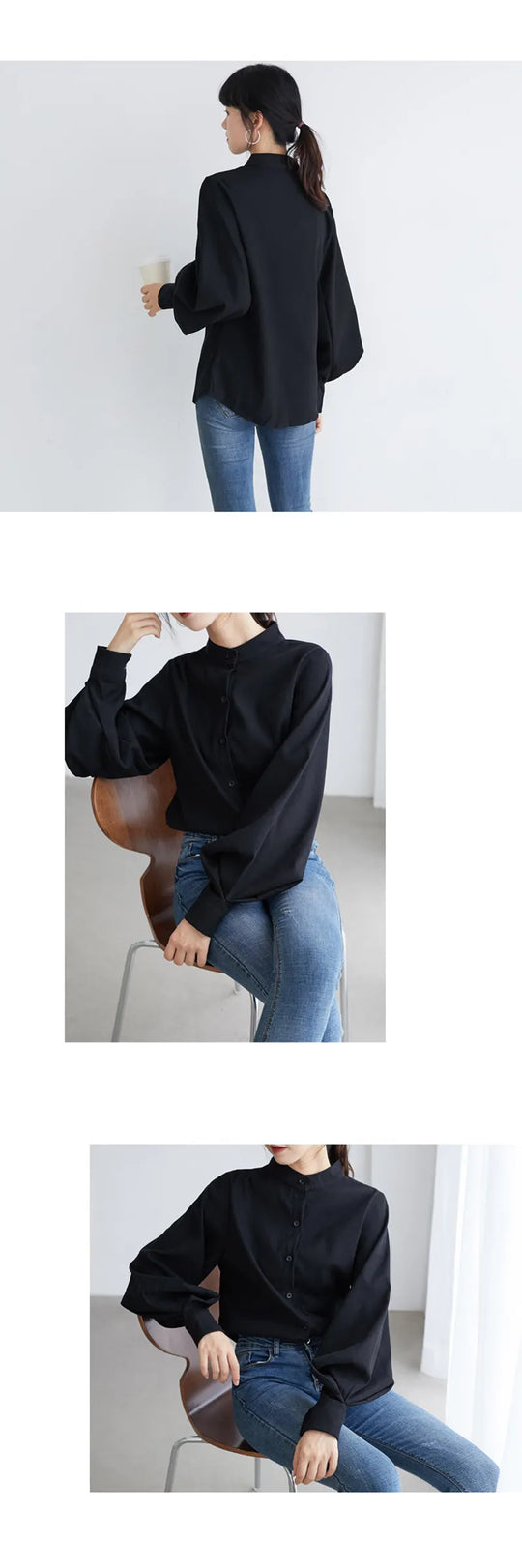 Big Lantern Sleeve Blouse Women