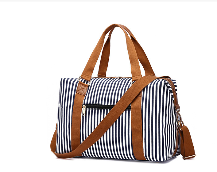 Women's Canvas Striped Travel Bag